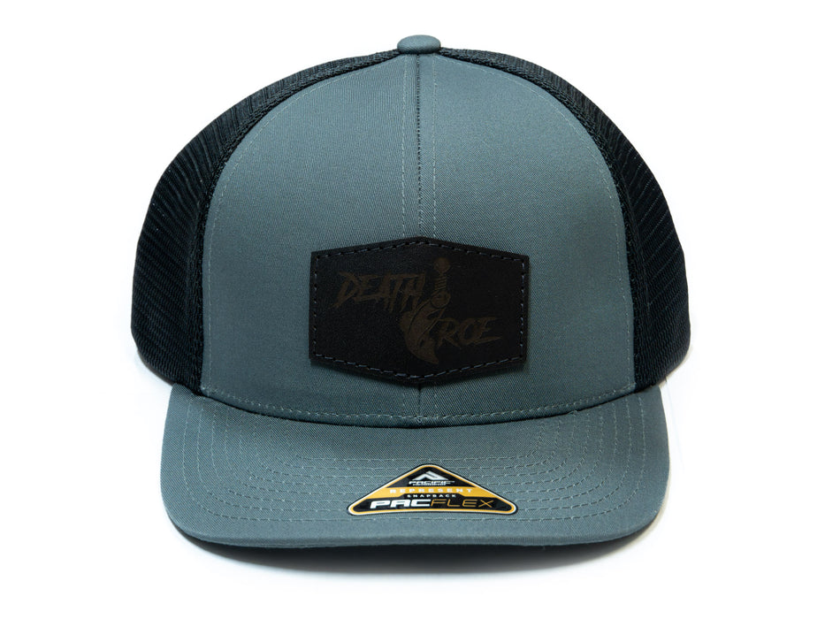 Leather Patch Snap Back Charcoal/Black