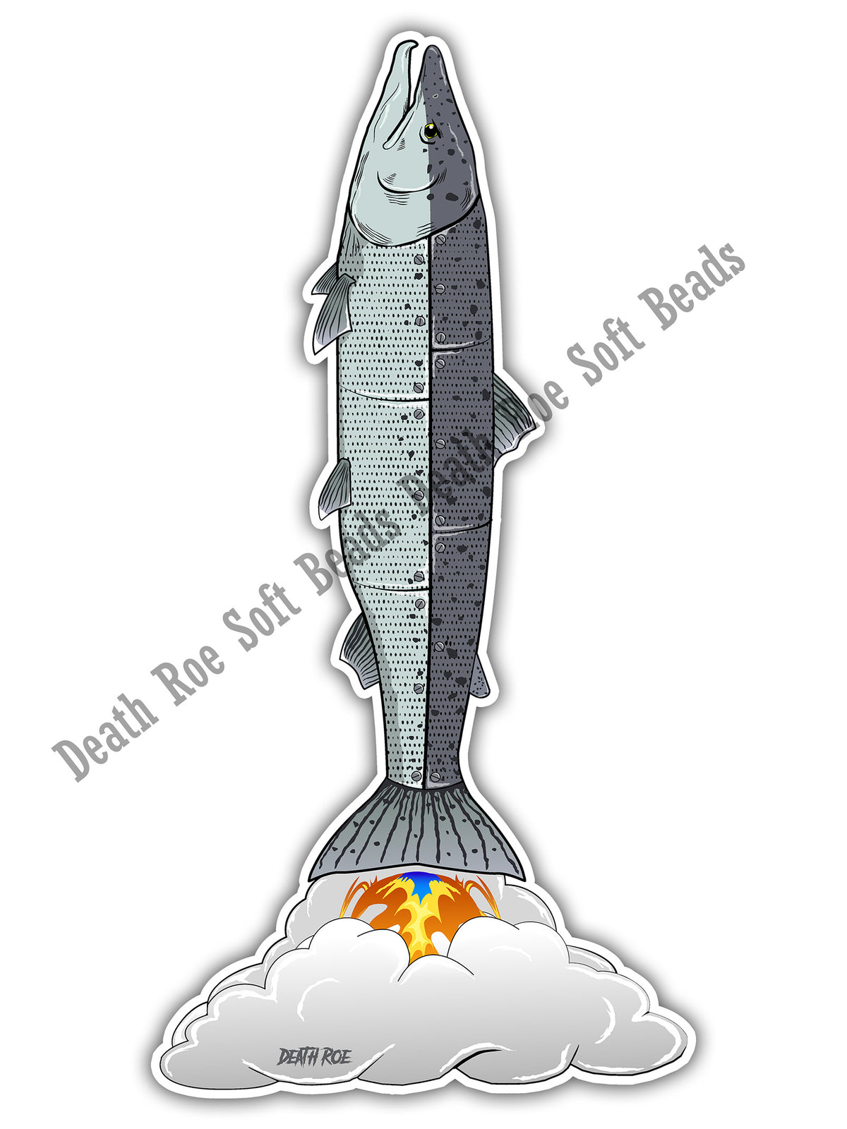 Fish Roe Decor Steel Rocket Decal | Death Roe Accessories | Fishing Decals — Death Roe ...