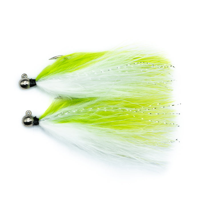 Voodoo Chartreuse/White Marabou Jig